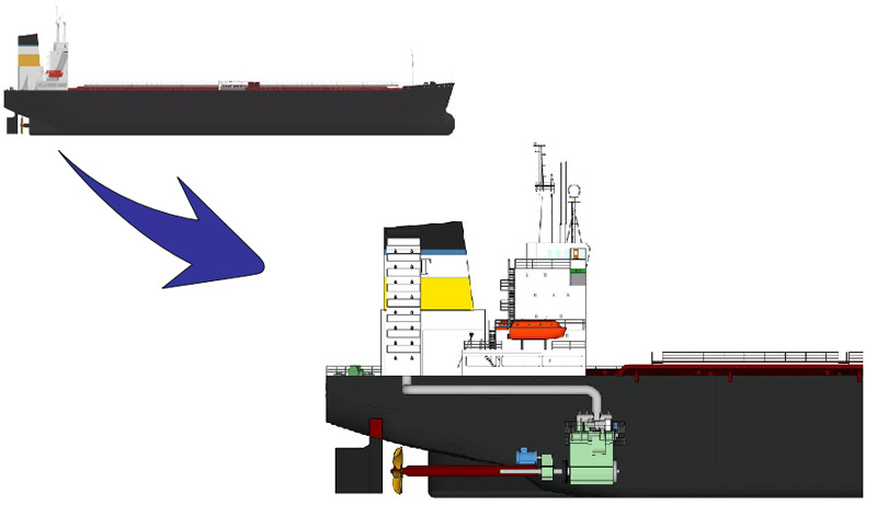 Ship engine exhaust gas scrubbing system